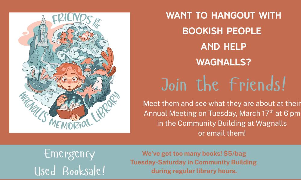 Friends of Wagnalls Memorial logo-child on a literary adventure